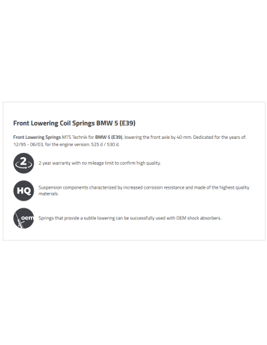 BMW E39 2,5D, 3,0D priekšējās atsperes...