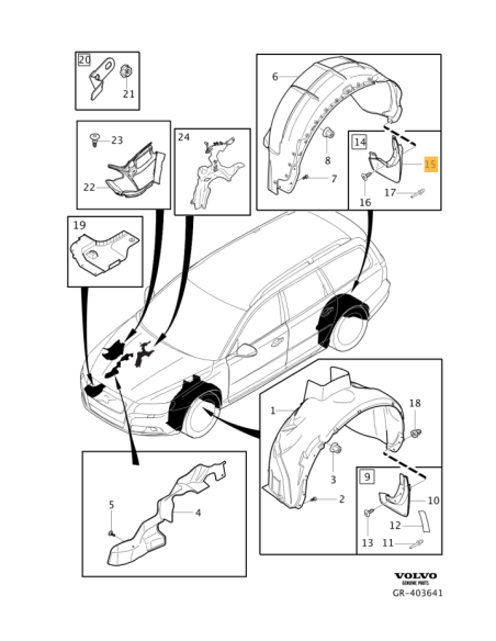 Volvo S80 V70 06- kreisā puse aizmugurē 30744140