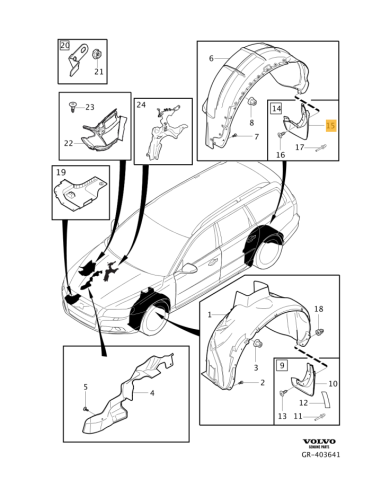 Volvo S80 V70 06- labā puse aizmugurē 30744141