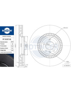 Audi A6 C7, A7 Bremžu disks priekšā 356mm RT 21357-GL 2