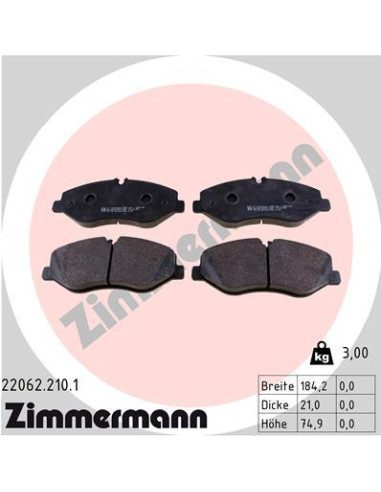 Bremžu uzlikas Zimmermann 22062.210.1 FVR4375,...