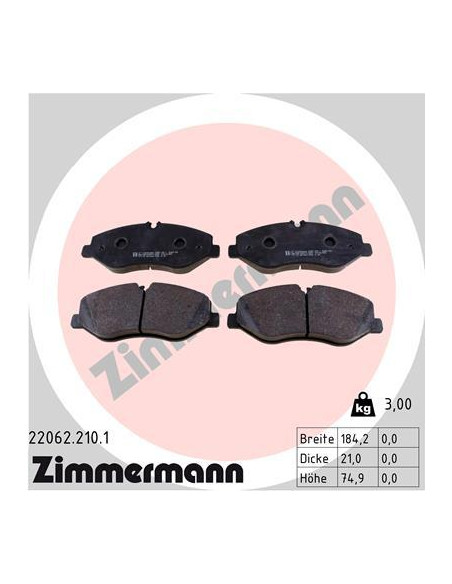 Bremžu uzlikas Zimmermann 22062.210.1 FVR4375, 13.0460-4884.2